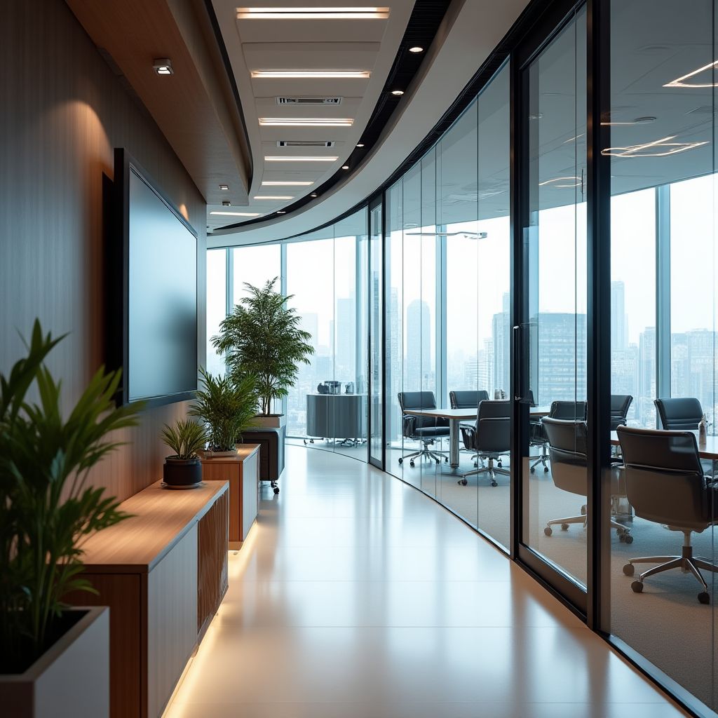 Oficinas corporativas FinanzasBue con diseño moderno y profesional